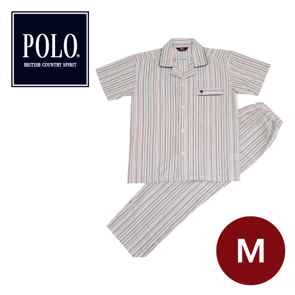 【父の日】　カイタック　POLO BCS　先染めサッカーストライプシャツ　M　レッド 商品サムネイル